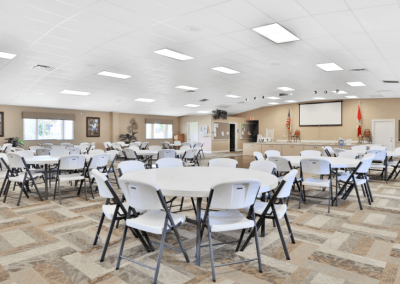 Clubhouse Interior with Tables and Chairs